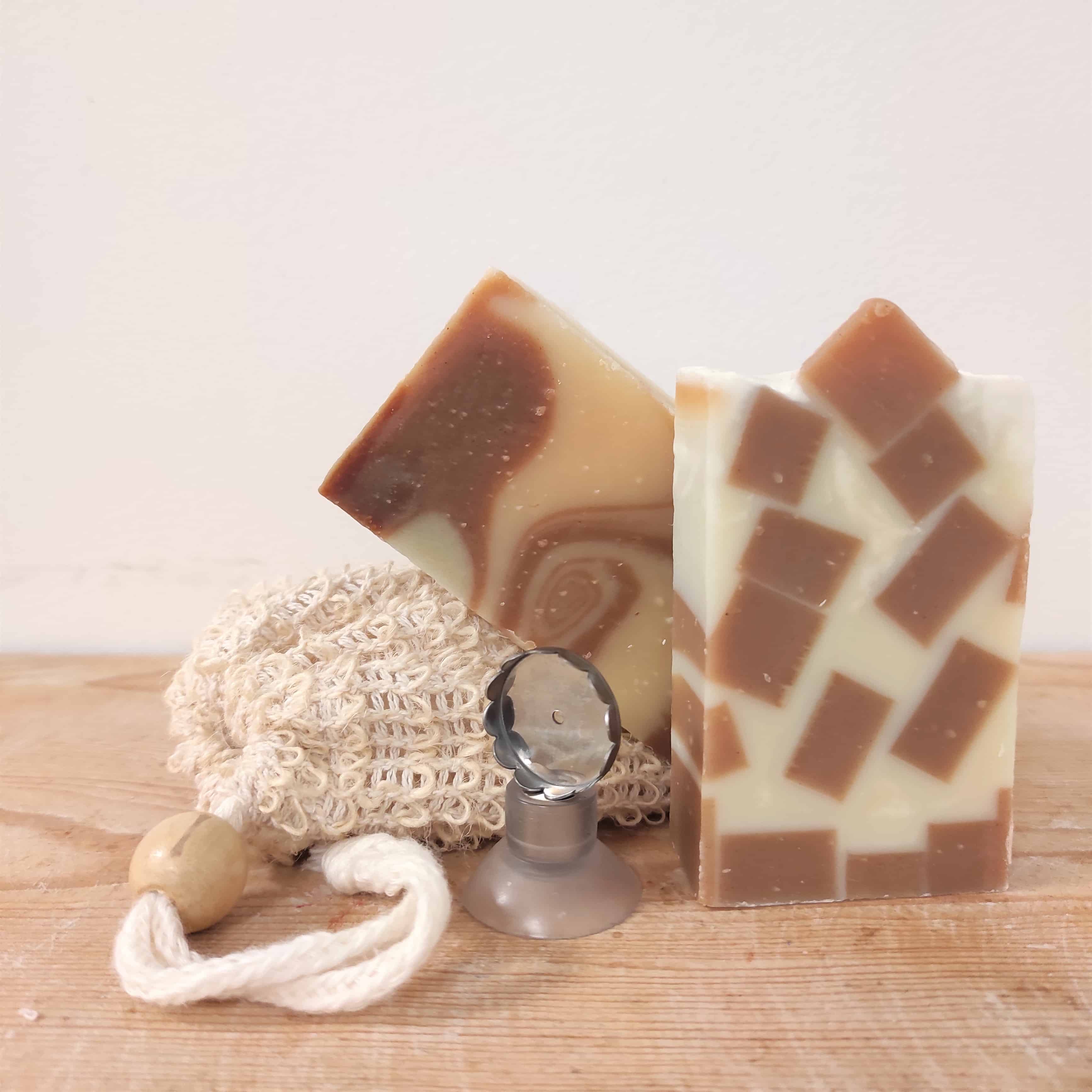 sac à savon en sisal pour vos restes de savon et savon chocolat