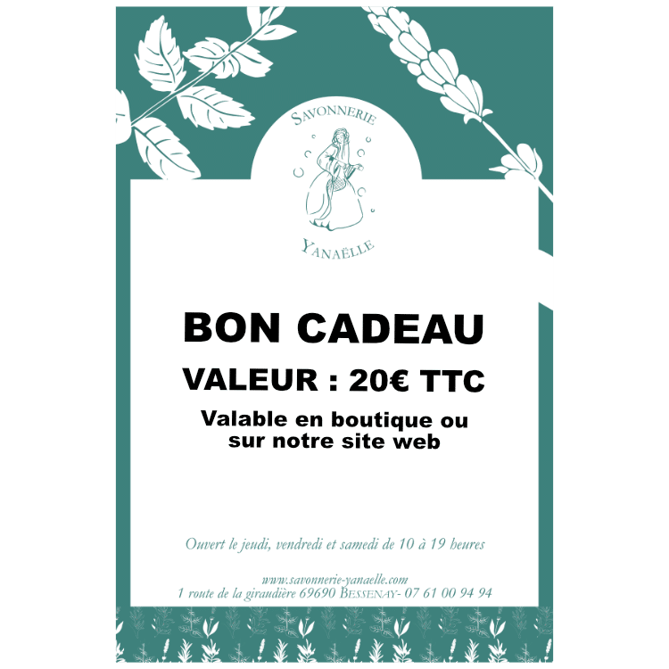 Bon cadeau de 20€ - Savonnerie Yanaëlle